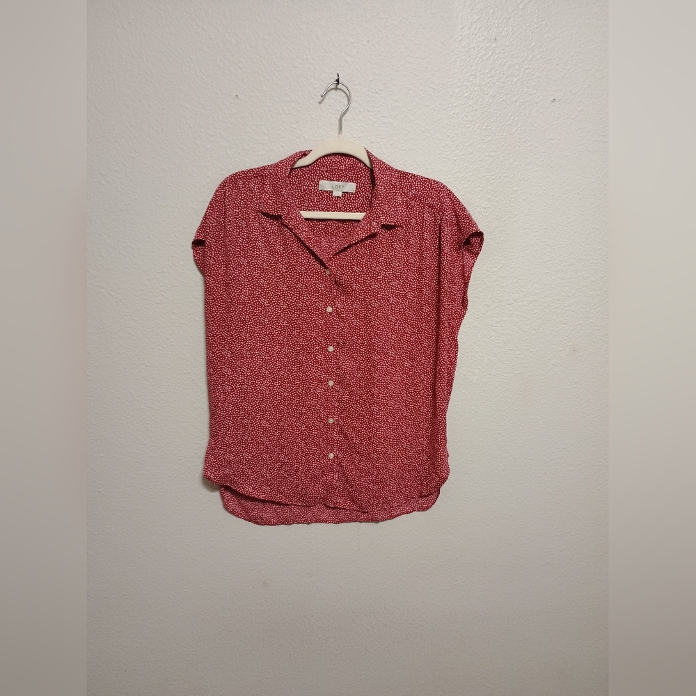 LOFT Red Button Down Women's Shirt